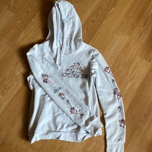 White, pink and Grey Adidas hoodie